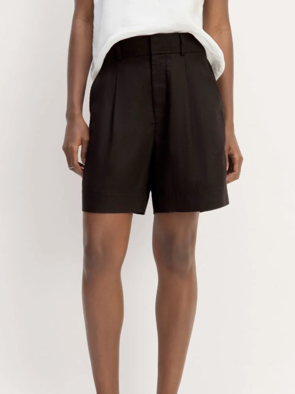 Everlane Way High Drape Shorts in Black Buttersmooth